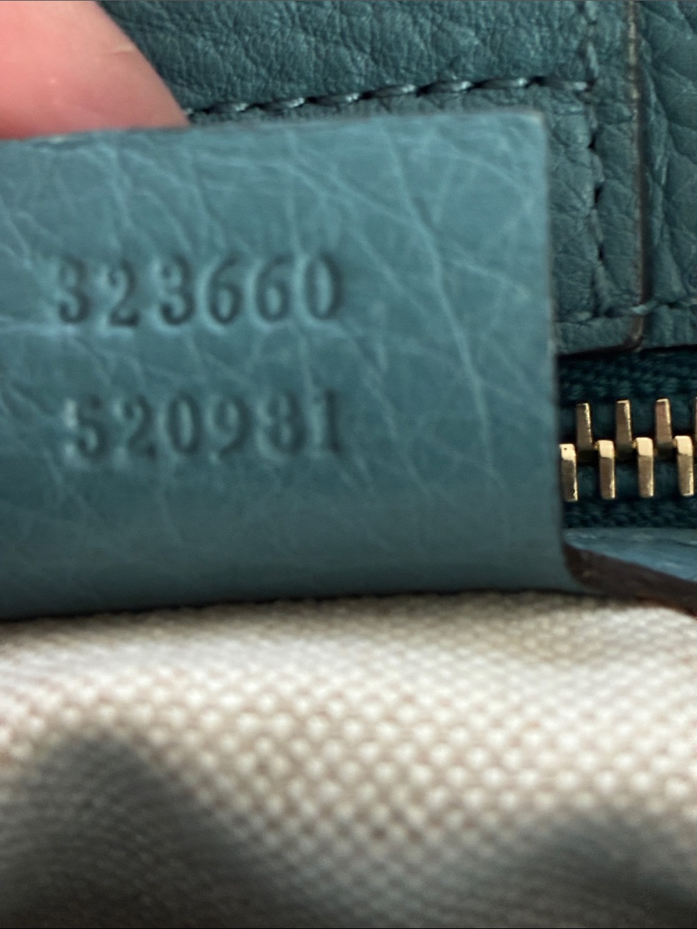 Gucci Light Blue Pebbled Leather Satchel with Bamboo Handles - Picture 7 of 16